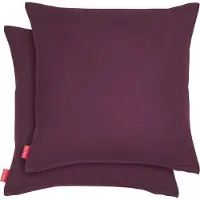 Blumtal Chenille Kussenslopen - Set van 2 - Zacht en met Blinde Rits - Kussenhoes 60 x 60, Aubergine - Paars