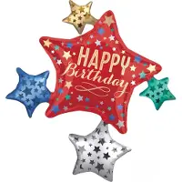Amscan - Folie ballon - Happy birthday - Ster - 81x88 Cm - Leeg.