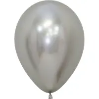 Sempertex Reflex silver Latex Balloons (Pack of 50) (Silver)