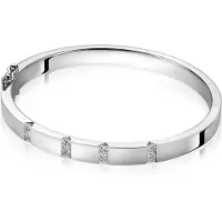 Zinzi Mart Visser by zilveren strakke bangle armband 6mm bezet met princess geslepen witte zirconia's MVA20