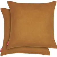 Blumtal Chenille Kussenslopen - Set van 2 - Zacht en met Blinde Rits - Kussenhoes 60 x 60, Pumpkin Spice - Bruin