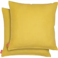 Blumtal Chenille Kussenslopen - Set van 2 - Zacht en met Blinde Rits - Kussenhoes 45 x 45, Spicy Mustard - Geel