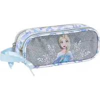 Disney Frozen Frozen Pennenetui Met 2 Vakken Frozen Memories Zilverkleurig Blauw Wit 21 X 8 X 6 Cm