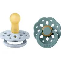 BIBS Bohemen Fopspenen - 2-pack - Maat 1 - Rond - Baby Blue/IJsl - - 0-6 mnd - Fopspenen