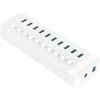 ORICO USB-A Hub - 10x USB-A - 10 x Aan-uitschakelaar - USB 3.2 Gen 1 - 1 meter - Wit