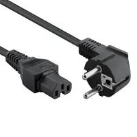 ACT Netsnoer Schuko CEE 7/7 male (haaks) - C15 IEC 60320 zwart 1,5 m AK5001
