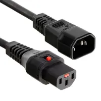 IEC LOCK C13 (met ) - C14 stroomkabel voor UPS/PDU - 3x 1,00mm / zwart - 2 meter