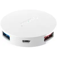 ORICO USB-A Hub - 4x USB-A - OTG functie - USB 3.2 Gen 1 - 0,15 meter - Rond Design - Wit