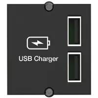 Bachmann aangepaste module USB dubbele oplader, zwart, 0,2 m