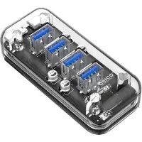 ORICO USB hub met 4 poorten - USB3.0 - busgevoed / transparant - 1 meter