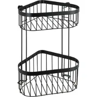 Wenko Doucherek hoek 2-laags Classic Plus Black mat zwart 24x33cm - Douchemand