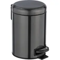 Wenko Pedaalemmer Leman Metallic 3l Rvs Zwart 17x25x22,5cm