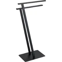 Wenko Handdoekhouder Lirio zwart mat - Handdoekrek - Handdoekenrek - Handdoekstang vrijstaand