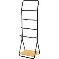 Wenko Handdoekhouder Verona zwart mat 51x157cm - Handdoekrek - Handdoekenrek - Handdoekstang vrijstaand