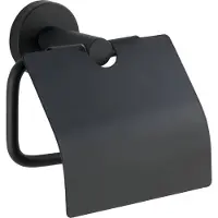 Wenko Toiletrolhouder met klep Bosio RVS zwart mat - WC Rolhouder