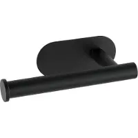 Wenko Turbo-Loc Toiletrolhouder Orea RVS zwart mat - WC Rolhouder - Bevestigen zonder boren - Zelfklevend - 10 jaar garantie