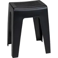Wenko Badkamerkruk Kumba in zwart kunststof B38 x H47 x D32cm - Douchekruk - Douchezitje - Douchestoel - Belastbaarheid max. 120 kg