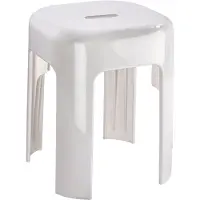 Wenko Badkamerkruk Alaska 37x45cm wit kunststof - Douchekruk - Douchezitje antislip - Douchestoel vrijstaand - 250 Kg belastbaar - TÜV GS getest en gecertificeerd