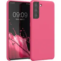 Kwmobile telefoonhoesje geschikt voor Samsung Galaxy S21 - Hoesje met siliconen coating - Smartphone case in awesome pink