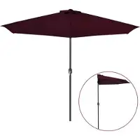 vidaXL Balkonparasol half aluminium paal 300x155x223 cm bordeauxrood