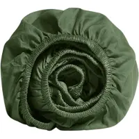 Yumeko Hoeslaken Katoen Satijn 160x200 Groen - Eco, Bio & Fairtrade