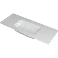 Ink Faktor Meubelwastafel 120x45cm Polystone - Midden - 1 Kraangat - Glans Wit - 8718835123109 - Rechthoekig - Wastafels, Meubelwastafels