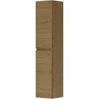 Ink Hoge Kast 169x35cm - Houten Keerlijst - 2 Deuren - Links/rechts - Front Vlak - Fineer Natur - Badkamermeubels, Kolom- En Zijkasten, Hoge Kasten
