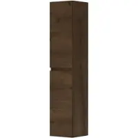 Ink Hoge Kast 169x35cm - Houten Keerlijst - 2 Deuren - Links/rechts - Front Vlak - Fineer Chocolate - Badkamermeubels, Kolom- En Zijkasten, Hoge