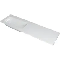 Ink Faktor Meubelwastafel 160x45cm Polystone - Links - Zonder Kraangat - Glans Wit - 8718835042165 - Rechthoekig - Wastafels, Meubelwastafels