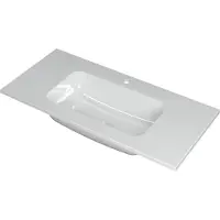 Ink Faktor Meubelwastafel 100x45cm Polystone - Midden - 1 Kraangat - Glans Wit - 8718835123086 - Rechthoekig - Wastafels, Meubelwastafels