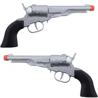 Funny fashion 2x stuks verkleed speelgoed revolver/pistool metaal 8 schots - Plaffertjes pistolen wapens voor kinderen