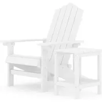 vidaXL Tuinstoel Adirondack met tafel HDPE wit