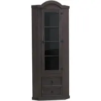 Hioshop New Mexico hoekkast vitrine bruin grenen.