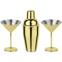 Paderno Cocktailset Martini Mirror Gold (Set van 3)