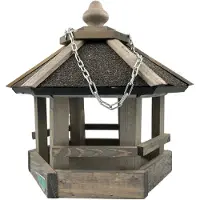 Vogelhuisjes.nl Hangend Voederhuis - Grijs Bituum Dak
