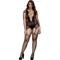 Baci - plus size necc set - korset vetersluiting - zwart - XL/XXL