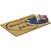 Relaxdays deurmat HART, droogloopmat, kokosmat, voetveger kokos, doormat