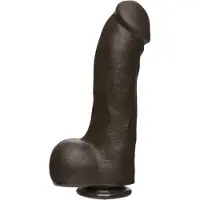 Doc Johnson Master D - Realistische FIRMSKYN Dildo met Ballen - 30 cm chocolate