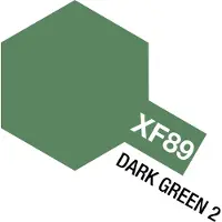 Tamiya Hobbyverf Acrylverf - XF-89 Dark Green 2 - Matt - Acryl - Verf potje - 10 ml