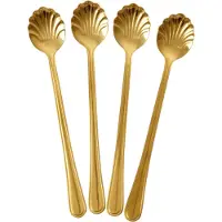 Rice Seashell lattelepel 19 cm 4-pack Gold