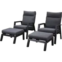 AVH-Collectie Vegas lounge balkonset 4 delig verstelbaar antraciet