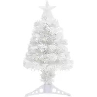 vidaXL Kunstkerstboom met verlichting 64 cm glasvezel wit