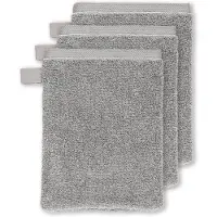 Vtwonen Groove set a 3 washandjes - Antraciet - 16 x 22 cm set van 3