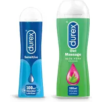 Durex - 300ml Glijmiddel - Play Sensitive 1x100ml - Play Massage 2/1 Aloe 1x200ml - Voordeelverpakking