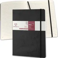 Acropaq Notitieboek A5 - Bullet journal, Gelijnd, 96 blad - Zwart