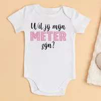 Babybugz Wil Jij Mijn Meter Zijn? – Baby Rompertje Meter Vraag – Origineel Kraamcadeau – 100% Katoen – Uniek Baby Cadeau – Maat 0 tot 3 maanden