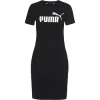 Puma T-shirtjurk met logoprint zwart Meisjes Stretchkatoen Ronde hals Logo - maat XS