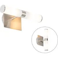 QAZQA Moderne wandlamp staal IP44 2-lichts - Bath