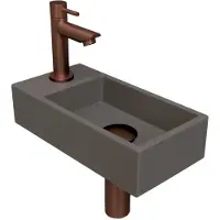 Ink Fonteinset Versus 36x18x9 cm Quartz Beton Met Kraangat Links Mat Rose Goud