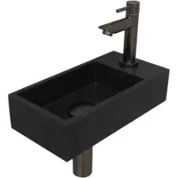 Ink Fonteinset Versus 36x18x9 cm Quartz Zwart Met Kraangat Rechts Metal Black